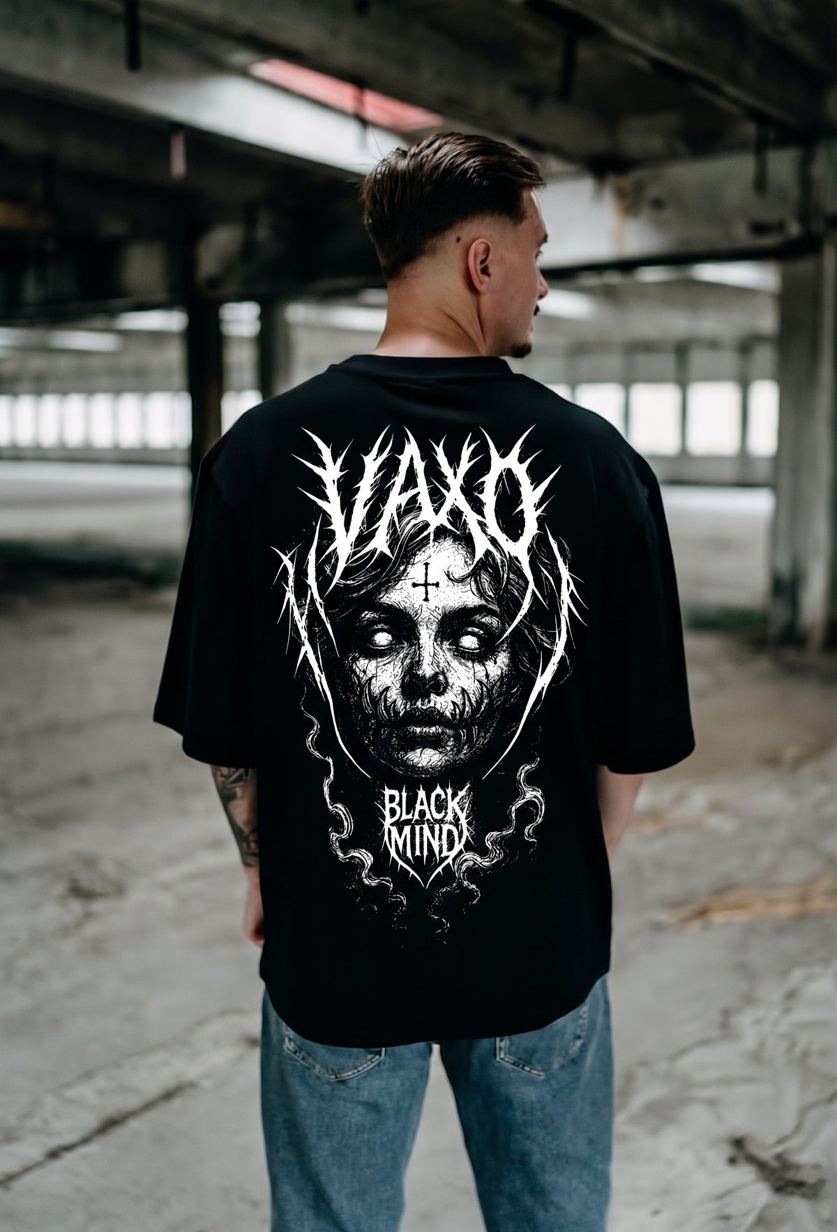 CAMISA VAXO "Black Mind" SEMI OVERSIZE