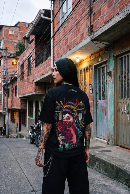 Camiseta Ravenous VAXO — espalda con modelo